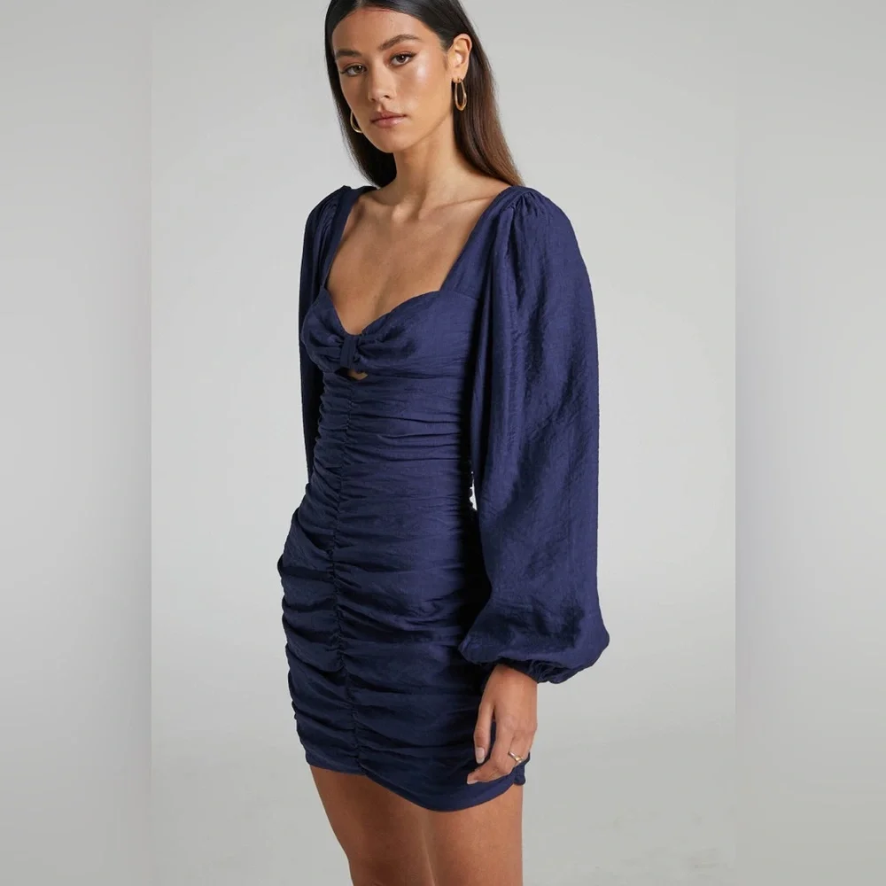 showpo long sleeve dresses Bodycon Dress Showpo Long Sleeve Dress Dresses Showpo Kilian Mini Dress  Ruched Long Sleeve